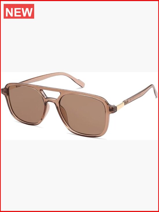 Retro Aviator Sunglasses for Women Men, Rectangle UV400 Shades